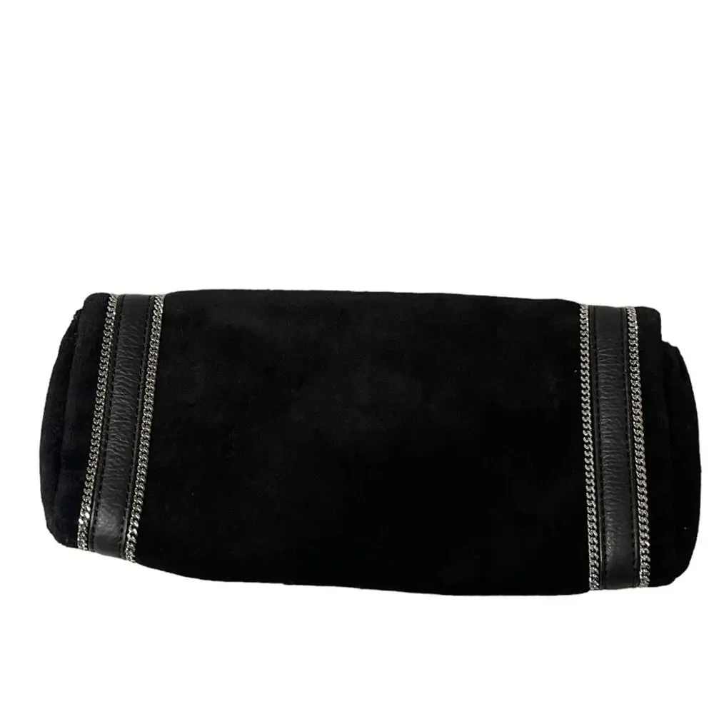 JUICY COUTURE SUZE CHAIN VELOUR NAVY BLUE CLUTCH RINESTONE.